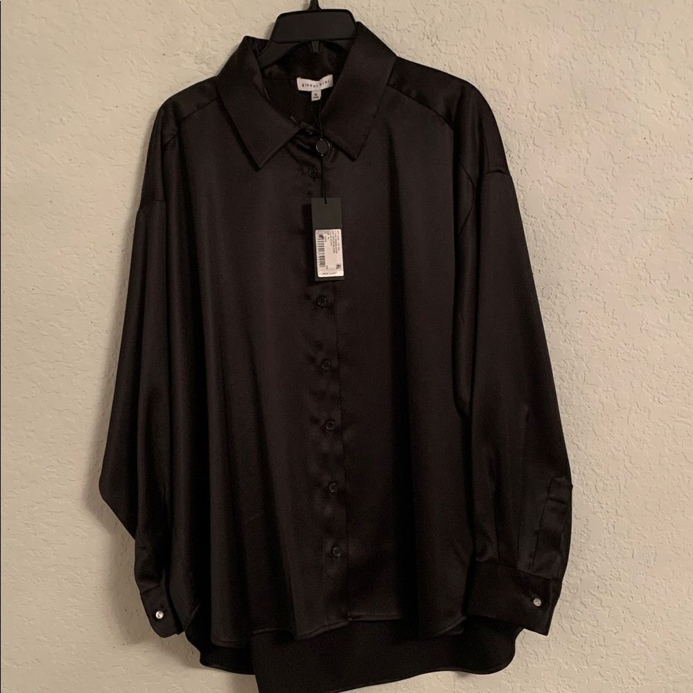 NWT Gianni Bini Black Button-Up Shirt Women’s Size XL